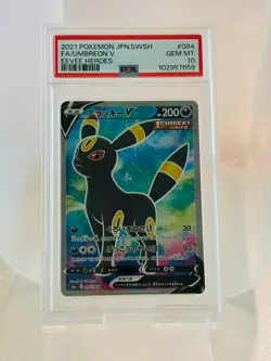 2021 POKEMON UMBREON V EEVEE HEROES 084/069 PSA 10 SR S6A JAPANESE - Image 1
