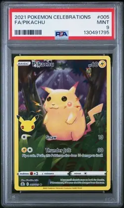 Pikachu - 005/025 Celebrations Holo Full Art PSA 9 MINT 2021 - POKEMON TCG - Image 1