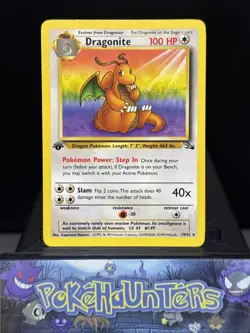 Pokemon Card Dragonite 19/62 Fossil Non Holo Rare WOTC 1st Edition Light Play - Image 1