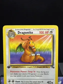 Pokemon Card Dragonite 19/62 Fossil Non Holo Rare WOTC 1st Edition Light Play - Image 2