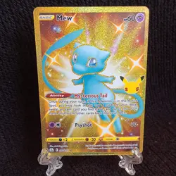 Pokemon Mew Holo Rare TCG Gold Card Celebrations 25th Anniversary 025/025 NM - Image 1