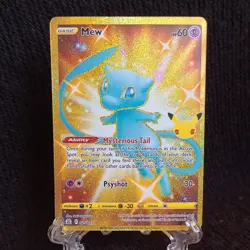 Pokemon Mew Holo Rare TCG Gold Card Celebrations 25th Anniversary 025/025 NM - Image 2