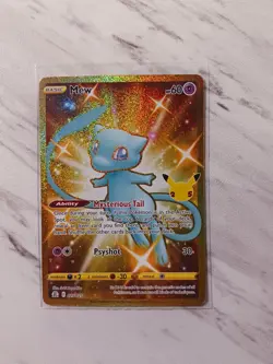 Pokemon Mew Holo Rare TCG Gold Card Celebrations 25th Anniversary 025/025 NM - Image 3