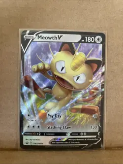 Meowth V SWSH004 Sword & Shield Ultra Rare Holo Promo Pokemon Card - Image 1
