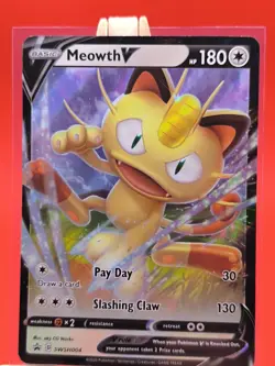 Meowth V SWSH004 Sword & Shield Ultra Rare Holo Promo Pokemon Card * New * - Image 1