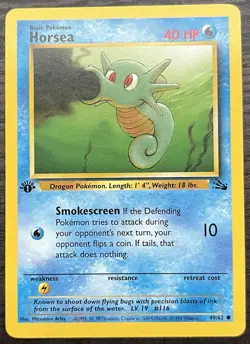 1st Edition Horsea 49/62 Pokemon TCG WOTC Base Set Fossil MINT - Image 1