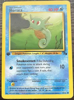 1st Edition Horsea 49/62 Pokemon TCG WOTC Base Set Fossil MINT - Image 1