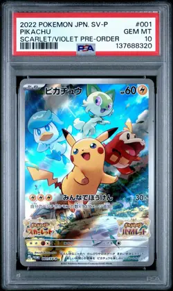 PSA 10 Pikachu 001/SV-P Scarlet & Violet Promo Pokemon Card Japanese 2022 - Image 1