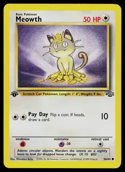 Pokemon Card - Meowth Jungle 56/64 Common 1st Edition - Image 1