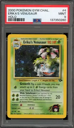 Pokemon Erika's Venusaur Gym Challenge Unlimited Holo Rare #4 PSA 9 Mint - Image 1