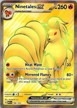 Pokemon TCG Ninetales ex 186/165 Sv: Scarlet & Violet 151 NM (SKU 1-2) - Image 1