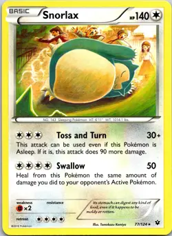 Snorlax Rare XY - Fates Collide 77/124 LP Pokemon TCG - Image 1