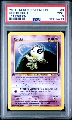 2001 POKEMON NEO REVELATION 1ST ED #3 CELEBI-HOLO PSA 9 - Image 1