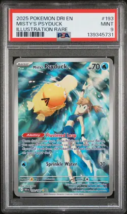 2025 POKEMON DRI EN-DESTINED RIVALS ILLUSTRATION RARE #193 MISTY'S PSYDUCK PSA 9 - Image 1