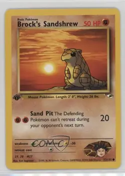 Brock's Sandshrew 1st Ed. Pokemon Gym Heroes #72 2000 - Image 1