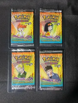 2000 Pokemon 1st Edition Gym Heroes Empty Pack Wrapper Art Set - Image 1