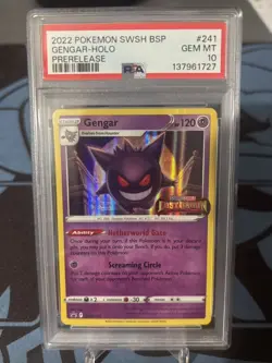 PSA 10 -2022 Lost Origin Gengar SWSH241 Stamped Promo Holo PRERELEASE - Image 1