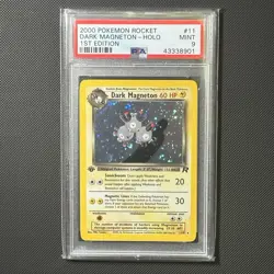 2000 Pokemon Team Rocket 1ST EDITION DARK MAGNETON 11/82 Holo Rare - PSA 9 MINT - Image 1