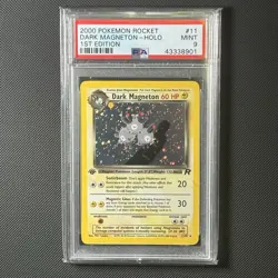 2000 Pokemon Team Rocket 1ST EDITION DARK MAGNETON 11/82 Holo Rare - PSA 9 MINT - Image 2