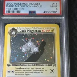 2000 Pokemon Team Rocket 1ST EDITION DARK MAGNETON 11/82 Holo Rare - PSA 9 MINT - Image 4