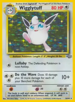 Wigglytuff - 16/64 - Pokemon Jungle Unlimited Holo Rare Card WOTC LP - Image 1