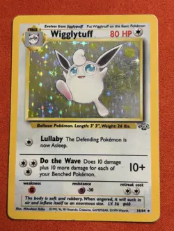Pokemon WOTC Wigglytuff Jungle Holo Card 16/64 LP Vintage Light Play Card - Image 1
