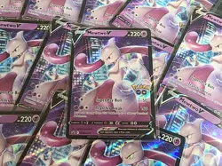 Pokemon Mewtwo V SWSH223 Black Star Promo NM (1) (Stamped Pokemon GO) - Image 5