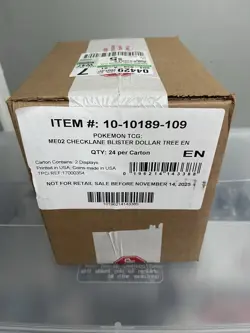 Pokemon ME02 Phantasmal Flames Checklane Blister Case 24ct Dollar Tree Sealed - Image 1