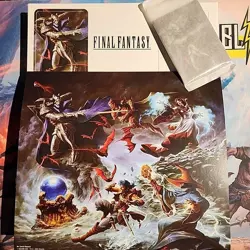 6 Art Cards MTG Final Fantasy Garland At The Chaos Shrine Scene Box Set + Easel - Image 1