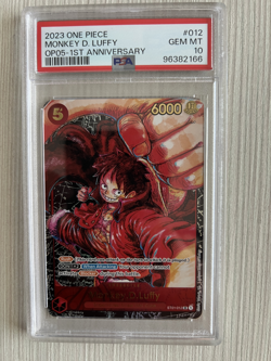 One Piece OP05 Monkey D. Luffy 1st Anniversary ST01-012 PSA 10 Gem Mint English - Image 1