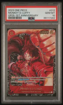 One Piece OP05 Monkey D. Luffy 1st Anniversary ST01-012 PSA 10 Gem Mint English - Image 1