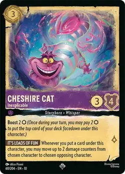 Disney Lorcana TCG Whispers in the Well Cheshire Cat - Inexplicable 60/204 - Image 1