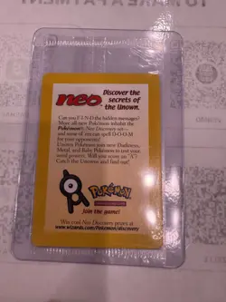 Sealed 2001 Entei Reverse Holo Pokemon Neo Discovery Black Star Movie Promo VTG - Image 1
