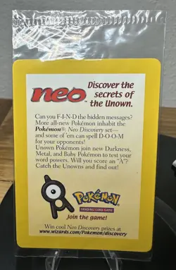 SEALED New Entei 34 Black Star Movie Promo Reverse Holo Neo Pokemon Card - Image 1