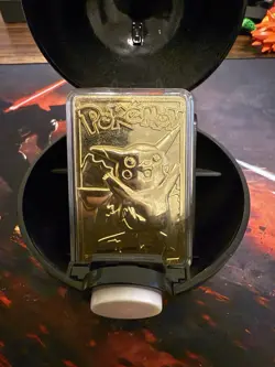 Pokemon Pikachu Burger King 23K Gold Plated Trading Card & Pokeball Vintage 1999 - Image 3