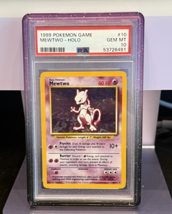1999 Pokemon Base Set Unlimited Mewtwo Holo #10 PSA 10 GEM MINT - Image 1
