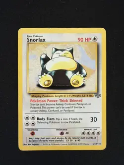 Pokemon TCG Snorlax Jungle Card 27/64 Unlimited Rare, Non-Holo HP - Image 1