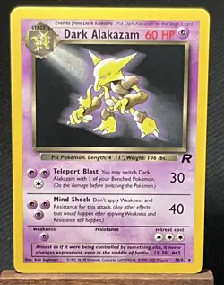 NM/LP Pokemon Dark Alakazam TCG Non-holo 18/82 Team Rocket Rare - Image 1