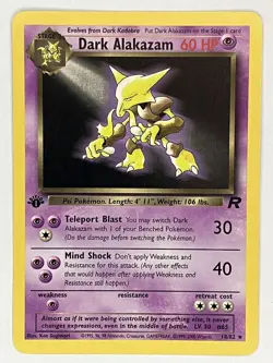 Dark Alakazam LP 18/82 1st Edition Team Rocket Pokemon TCG Regular - Image 1