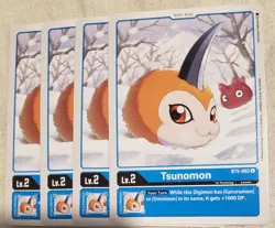 Tsunomon BT5-002 *PLAYSET OF 4* U MINT/NM DIGIMON TCG CARD GAME - Image 1