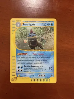Feraligatr Holo Rare 12/165 Expedition Base Set (2002) Pokemon Card SWIRL - Image 1