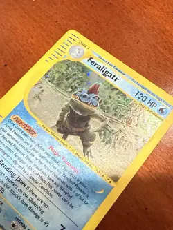 Feraligatr Holo Rare 12/165 Expedition Base Set (2002) Pokemon Card SWIRL - Image 2