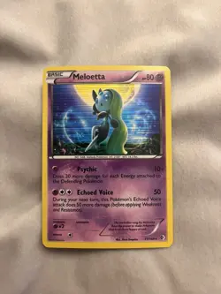 Pokemon TCG Meloetta 77/149 Boundaries Crossed Holo Rare Card Basic 80 HP - Image 1