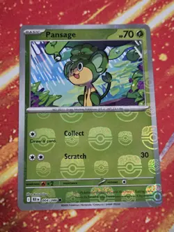 Pansage Master Ball Pattern Card 004/086 Black Bolt Pokemon TCG - Image 1