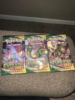 Pokemon TCG Sword & Shield Evolving Skies Booster Pack Factory Sealed! x3 - Image 1