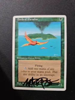 Birds of Paradise MTG Core Set 4th Edition Regular Autographed Artist Signed - Image 1
