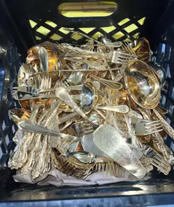 35lbs Vintage Heavy Gold-Plated Flatware German 23k Hard Gold Scrap Recovery - Image 1