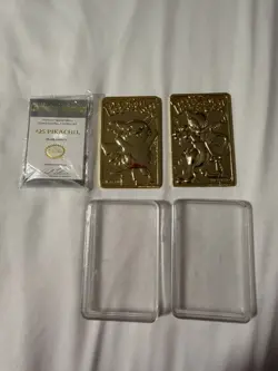 Vintage 1999 Pikachu & Mewtwo 23k Gold Plated Pokemon Card Limited Edition Promo - Image 1