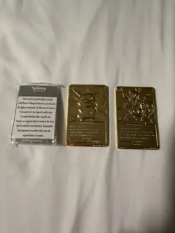 Vintage 1999 Pikachu & Mewtwo 23k Gold Plated Pokemon Card Limited Edition Promo - Image 3