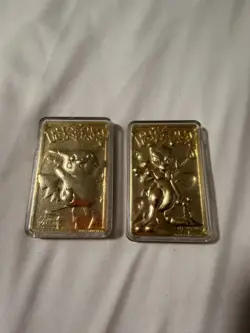 Vintage 1999 Pikachu & Mewtwo 23k Gold Plated Pokemon Card Limited Edition Promo - Image 4